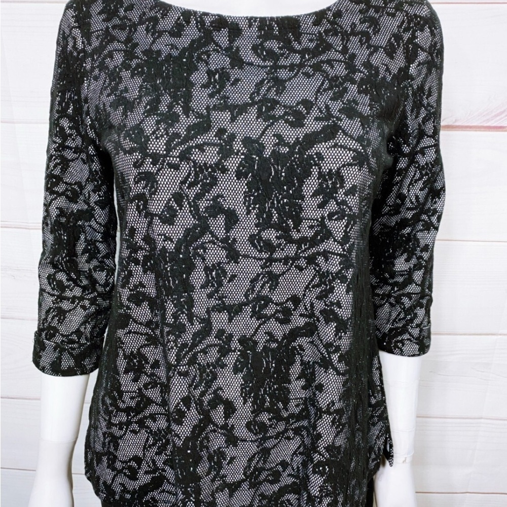 Croft & Barrow Black Lace Blouse